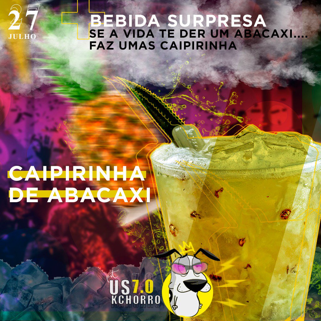 Uskchorro1's tweet photo. Toma então!! Confirmadíssima na nossa open bar ➡️ CAIPIRINHA DE ABACAXI 🔝

Tirando nossa open bar que sempre é 🔝 agora nossa segunda bebida surpresa é ela CAIPIRINHA DE ABACAXI... Pra ti tomar achando que tá fraco e do nada acordar em casa !! Vem com nós #UsKchorroInFest https://t.co/o21kc2ATmY