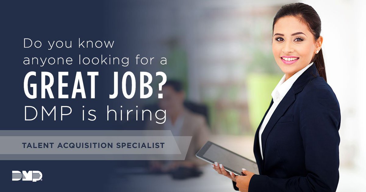 DMPCareers's tweet photo. Do you have experience developing recruiting resources and building long-term professional relationships?  Apply for the Talent Acquisition Specialist and help people find their next career opportunity! Find more information or apply online at: https://t.co/Ctx7yuSJ0E. https://t.co/qK2WMrWvO5