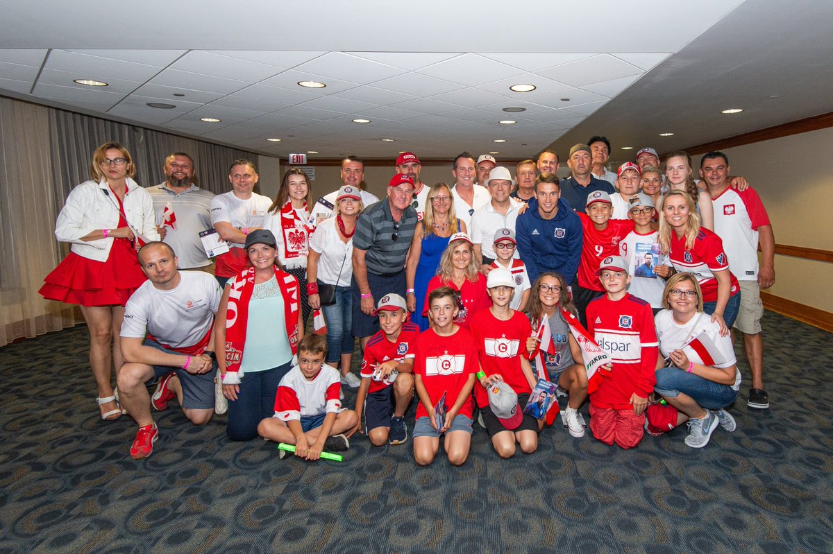 Wining smiles dominated on the faces of the PACC members and friends who met Przemyslaw Frankowski at the conclusion of the <a href="/ChicagoFire/">Chicago Fire FC</a> Polish Heritage Night on July 13!!!😄⚽️🇵🇱