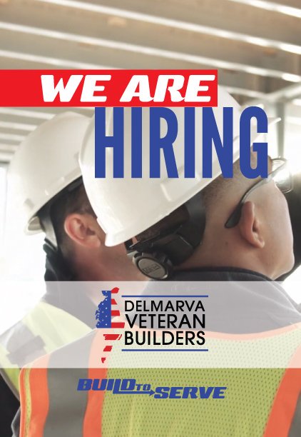 We're hiring! Come join our team! #dvb #veterans #construction #easternshore