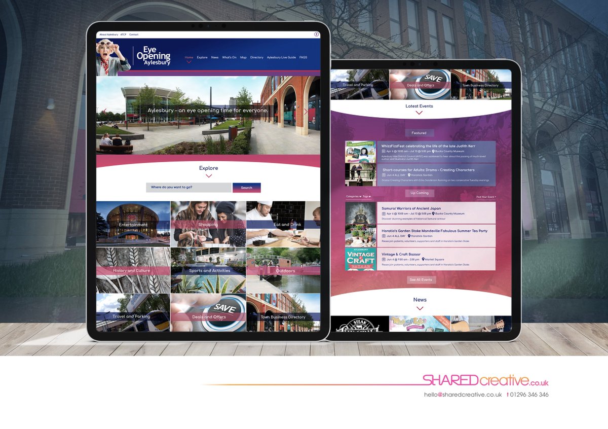 Great to be working on the design refresh for the Visit Aylesbury Website, nice to be working on something that's helping to promote our town and the local businesses in the area. You can add your local business for free in the directory listing at visitaylesbury.co.uk/add-directory-…