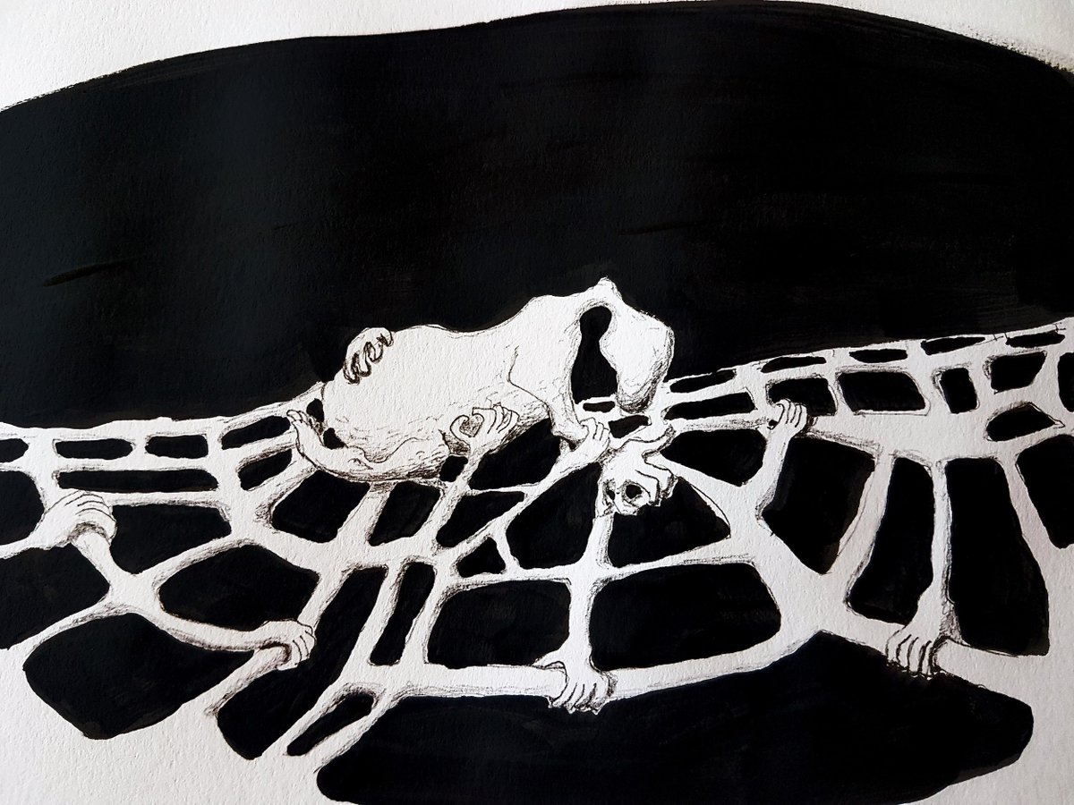 Everyone carries a shadow. The less it is embodied in the individual's conscious life, the blacker and denser it is. #drawing #sketchbook #sketches  #workinprogress #mfastudent #ntufineart  #jungianart #psychology #psyche