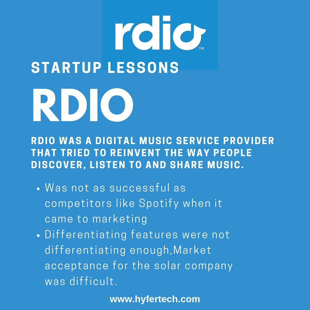 HyferTech's tweet image. Sometimes adapting to the trends of your competitors is very important. Rdio was a well designed app that raised $127.7M million in 6 rounds.
Source: ow.ly/KnFg50uzZsc
#startup #startuplessons #FridayLessons #lessons