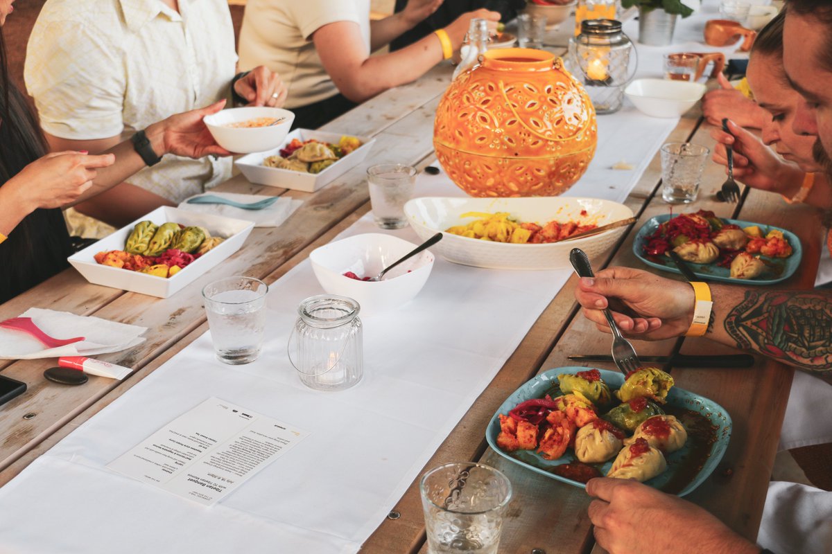 thebentway's tweet image. Also on the menu last night:
khabsay (Tibetan style cookies, laping (Tibetan cold mung bean &amp;amp; chili noodles), Nepalese-style potato curry, dre-sil (rice cooked with butter, seeds &amp;amp; dried fruit) with homemade yogurt, &amp;amp; Tibetan sweet tea.

#CommunalTable with @TheDepanneur 

(3/3)