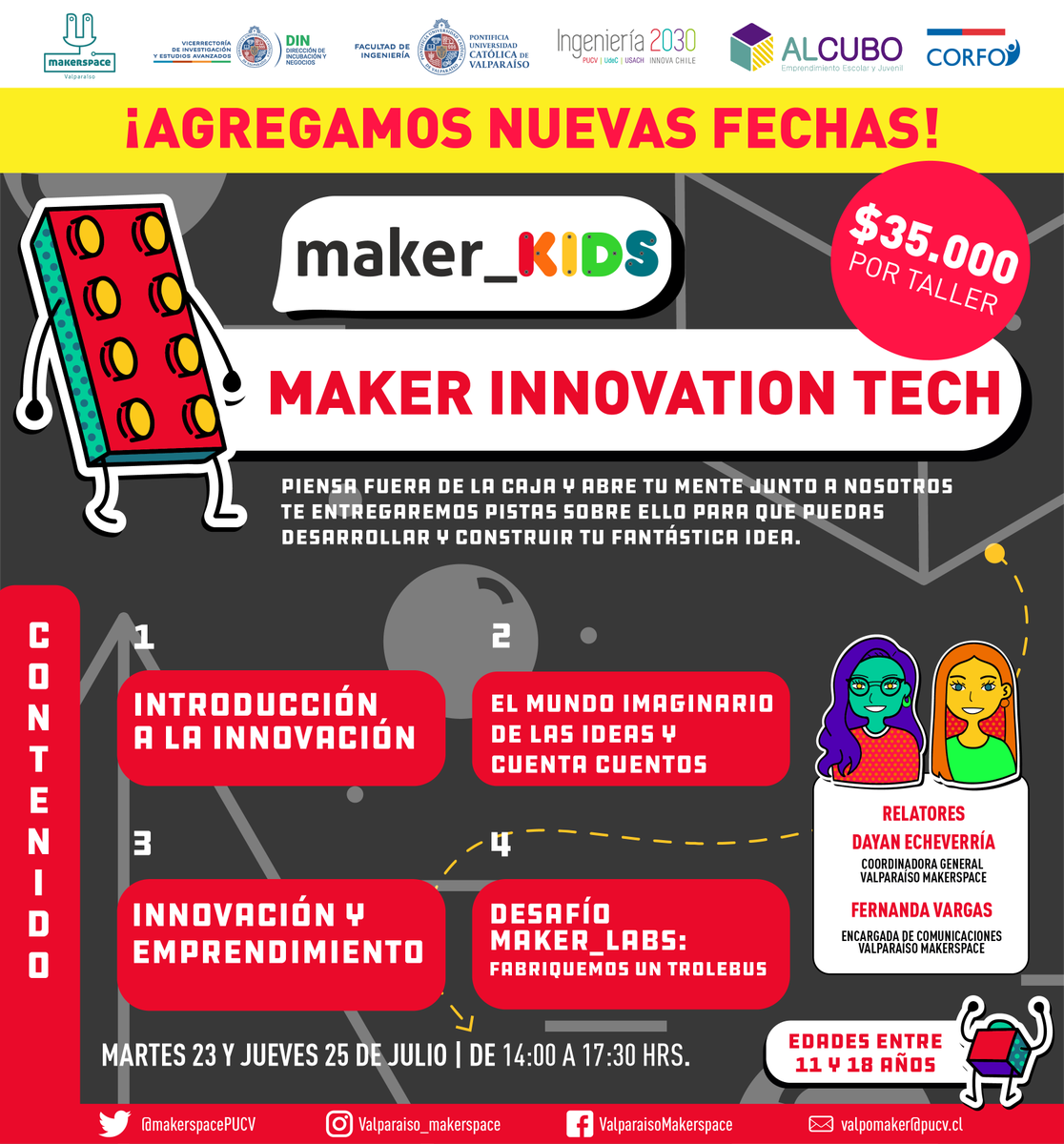 DIN_PUCV's tweet photo. ¿TE ENTERASTE DEL TREMENDO PANORAMA QUE @MakerspacePUCV TIENE PARA TI ESTAS VACACIONES? 🙆🏻♀️🙆🏻♂️ ¡Te invitamos a ser parte de los talleres #Maker_Kids que están imperdibles ¡QUÉ TU IMAGINACIÓN NO SE CONGELE ESTE INVIERNO! 🥶
Revisa la info de los talleres 👉🏼https://t.co/gbrJ3UhqeP https://t.co/R7ev8z4irP