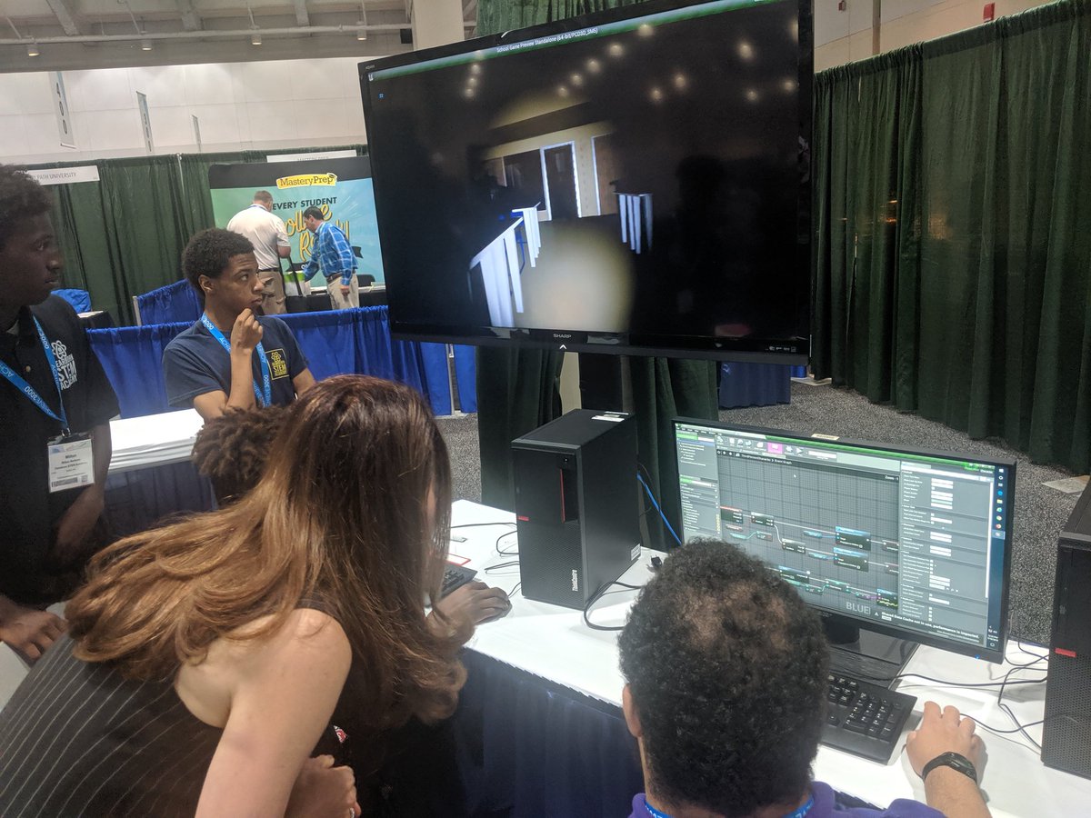 MrLoPorto's tweet photo. We're at the @PrincipalsConf.  Come play The Great Escape at the @DearbornSTEM booth.  Made by our brilliant students. #NPC2019 https://t.co/HWCcxuKGCj