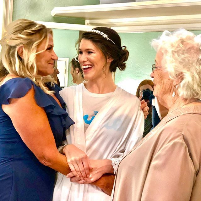 _MelissaArcher's tweet photo. One of my favorite moments at my sister’s wedding was her getting ready and my step-mom and granny came up to hug her. This smile speaks volumes. She was happy through the entire weekend. And if she ever was actually stressed, you’d never know it. #claya… https://t.co/zACcUjSK8F https://t.co/P54ElDoSC6