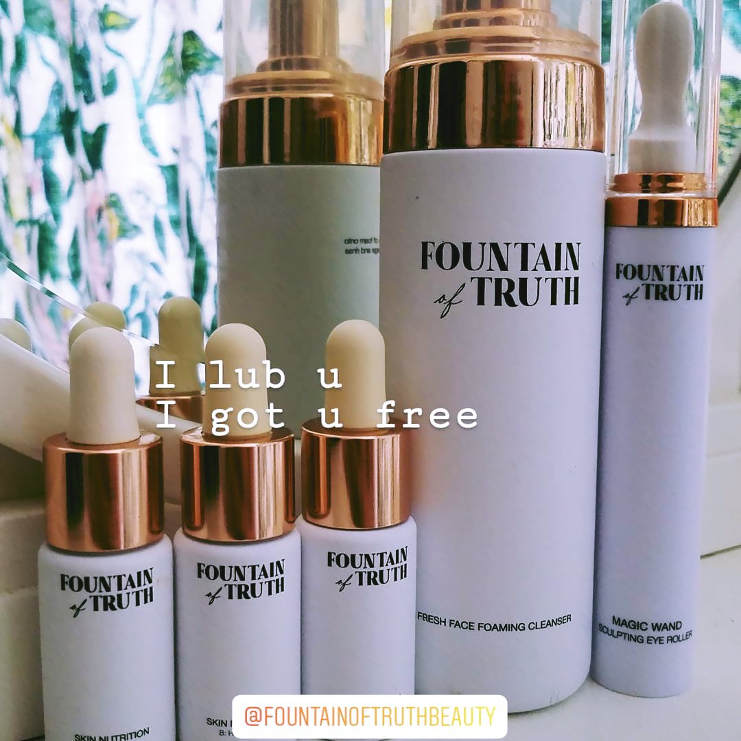 witlegit's tweet photo. So @Influenster sent me a set of facial products from #FountainOfTruthBeauty. A cleanser, 3 serums, and a fun little roller for my eyes. I'm hyper critical of free stuff. But 10/10. Fresh, simple, quality products. #CleanBeautifulTruthful  #complimentary https://t.co/pU16NzzUk1 https://t.co/xBj1M1va4R
