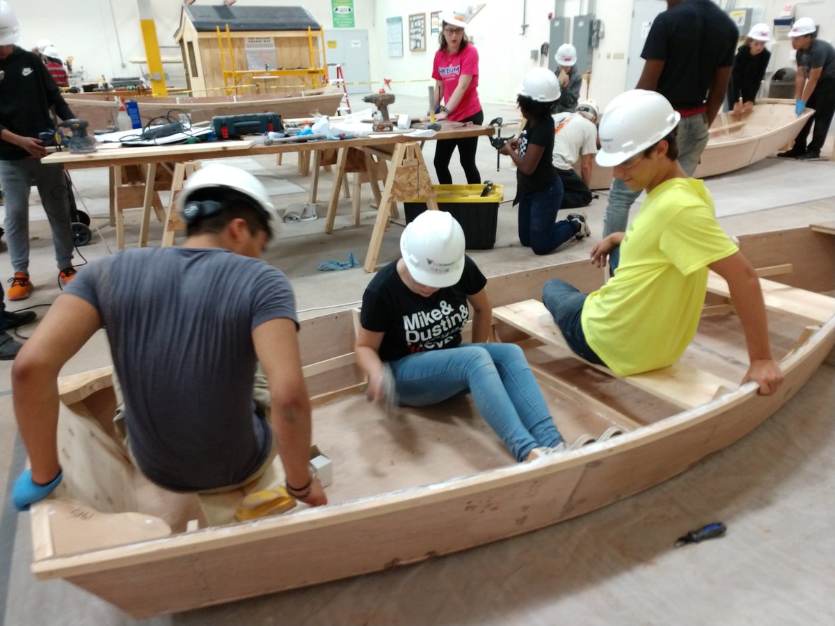 Charli75862's tweet photo. And just like that, the boat is complete and now it's time for the finishing touches! #stokedonboats #stem # build2learn https://t.co/KxVLqCp5st