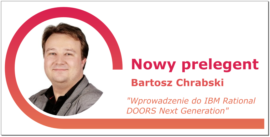 Zapraszamy na warsztaty, które poprowadzi dla Was Bartosz (Bart) Chrabski❗️  Będzie to wprowadzenie do rozwiązania IBM Rational DOORS Next Generation, dedykowanego do zarządzania wymaganiami w złożonych projektach lub przy wytwarzaniu skomplikowanych produktów.  😀