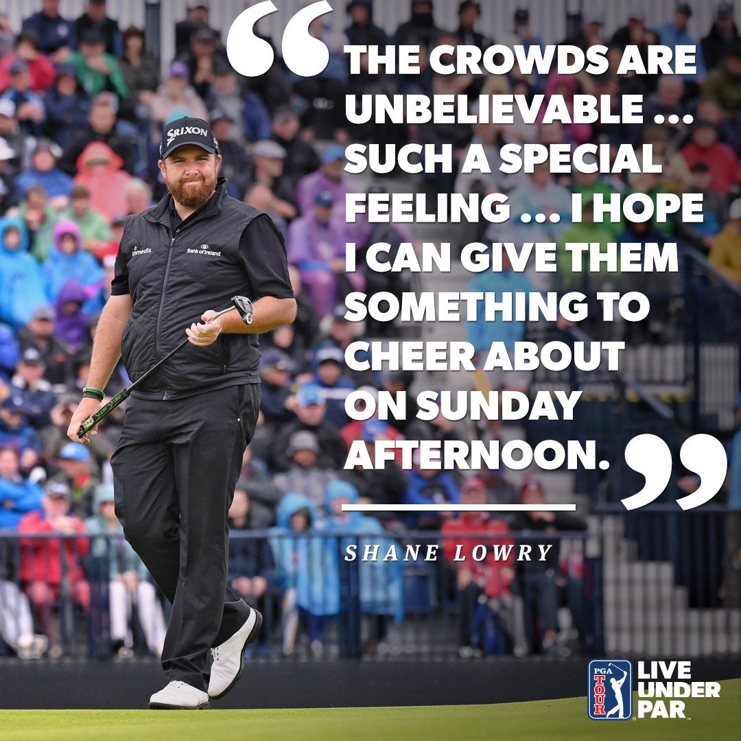 PGATour's tweet photo. Solo leader @ShaneLowryGolf is feeling the love. 💚 https://t.co/Kg9tqMlIPG