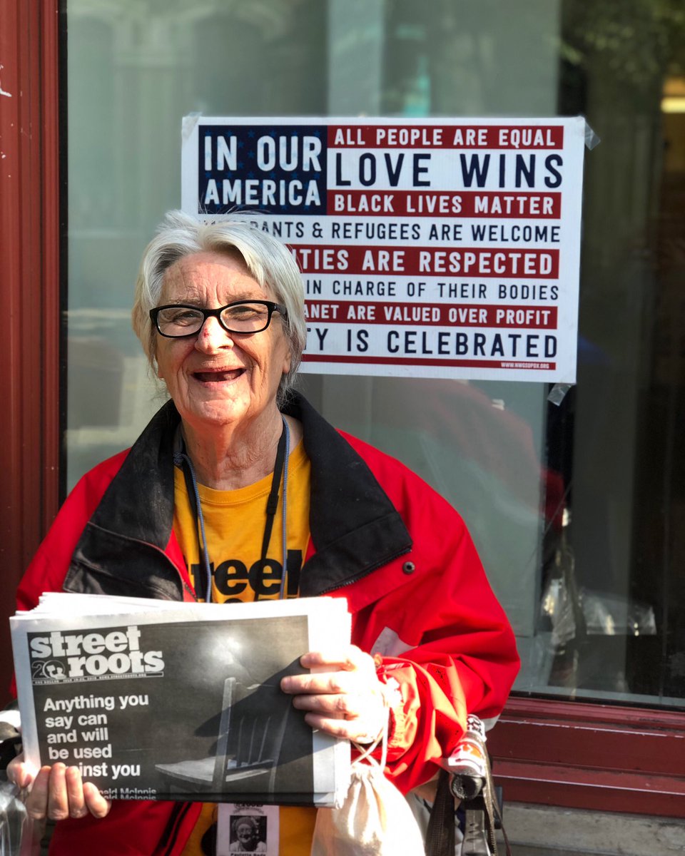 Happy #NewPaperFriday and happy birthday to long-time vendor, Paulette! You can buy our latest edition from Paulette at the Arlington Club on SW Park and Salmon. Each newspaper is just a dollar. 🎂 🎈