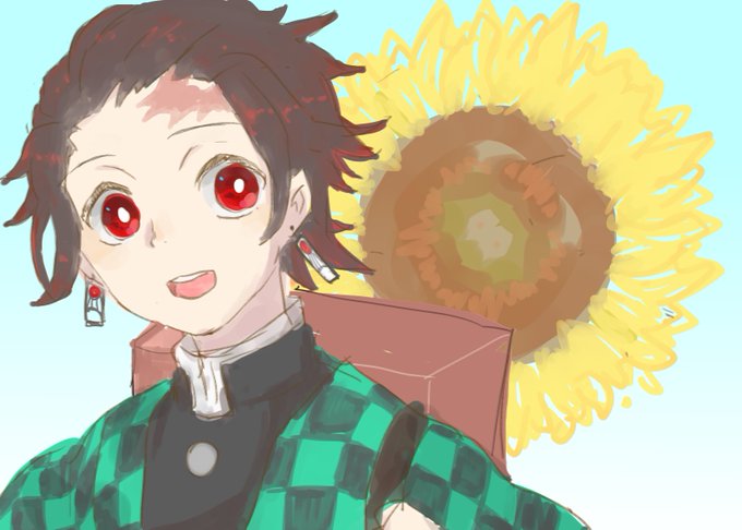 赤茄子さんがTwitterに投稿した竈門炭治郎(鬼滅の刃)のイラスト。