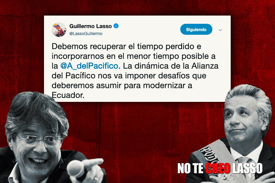 Moreno sigue al pie de la letra la agenda del banquero Lasso.
