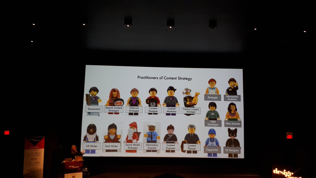 Content strategy is not just for designers! Excellent example of the different roles in a range of professional fields using #contentStrategy as a methodology <a href="/rlovinger/">Rachel Lovinger</a> #dccfive #GCDigital #futureofwork #skillsgap