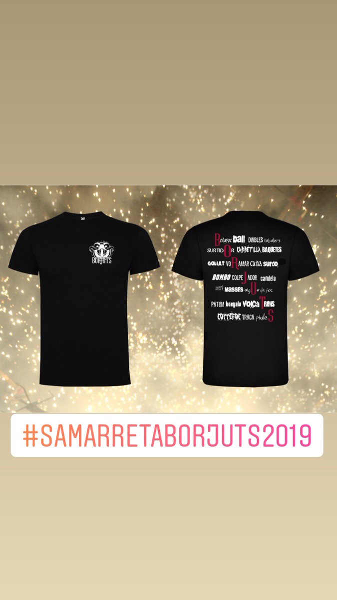 Diables_Borjuts's tweet photo. De tot el que fa possible el món del foc, portem la #samarretaborjuts2019 amb un disseny Km.0
#borjuts #diablesborjuts #diablesborgesblanques #somborjuts https://t.co/zJm72MypCO