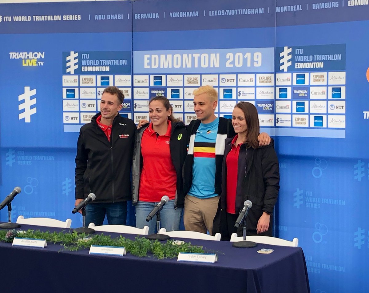 donorthevents's tweet photo. Press conference and bike familiarization make for an exciting morning down at Hawrelak Park. Can’t wait for the rest of the weekend! #cometriwithus #wtsedmonton https://t.co/77JRAJJ8qY