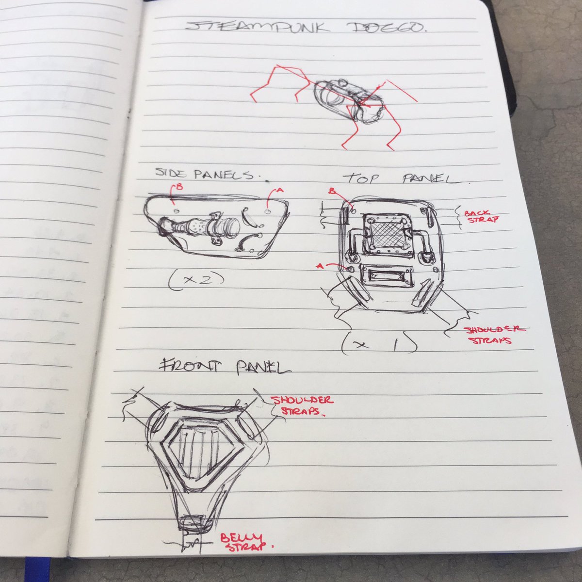 Brassroots_Lthr's tweet image. Have not done this in a while. 
Lunchtime sketch. Planning a new thing. (Usually months in advanced!)
.
.
#leatherpattern #sketchideas #makerideas #steampunkdoggo #comingsoon #brassrootsleather