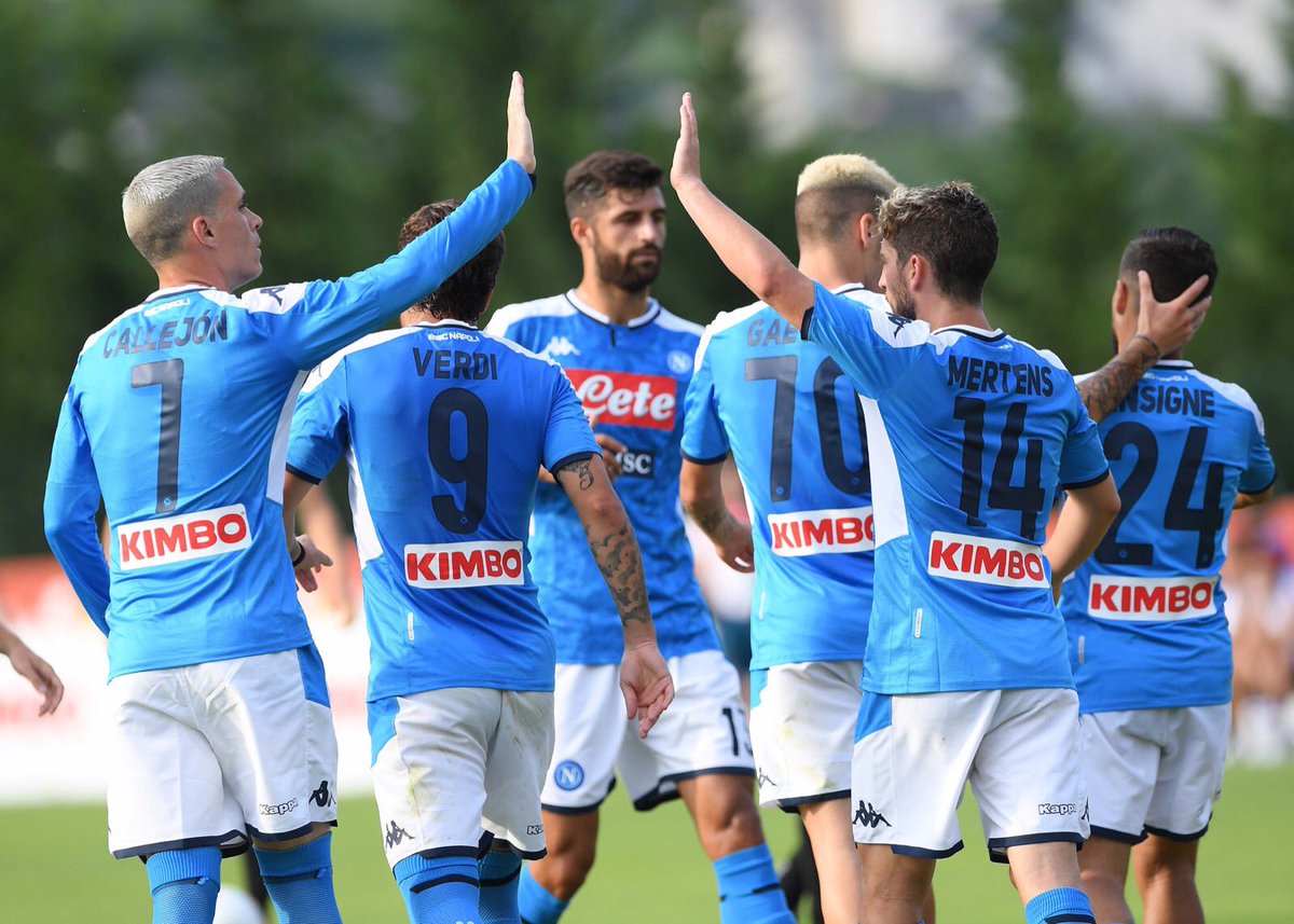 sscnapoli's tweet photo. ⏱ 90’ FULL TIME
Termina 5-0 per gli azzurri la seconda amichevole stagionale a #Dimaro19 
⚽️ #NapoliFeralpisalò 5-0
💙 #ForzaNapoliSempre https://t.co/iyoP4lng1a