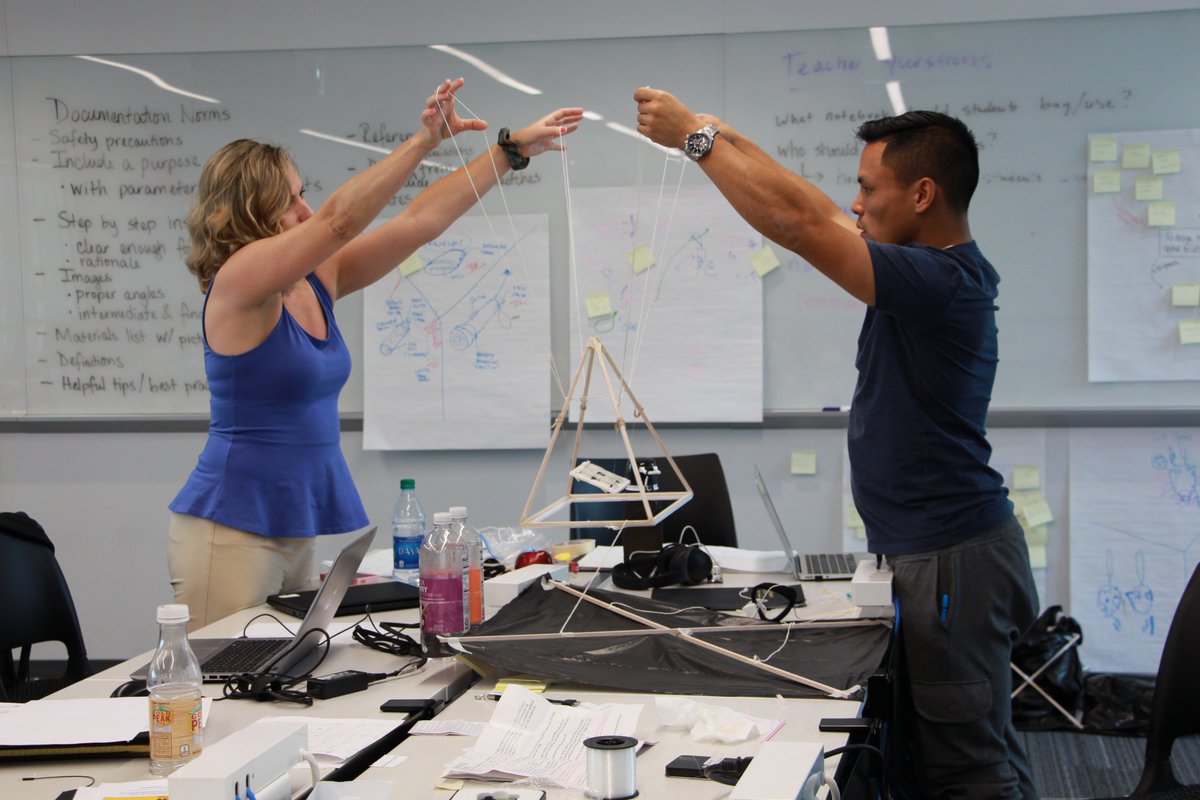 EngrYourWorld's tweet photo. More picture from teachers experiencing our #SystemsEngineering design challenge during #PD! https://t.co/SylWoiRCuT