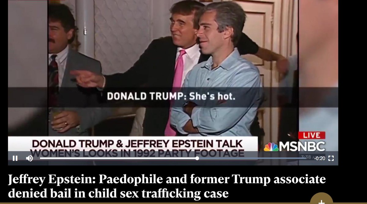 Also, those Trump campaign officials who pleaded guilty to child sex trafficking are different from Trump's old friend who was denied bail for child sex trafficking charges yesterday and Trump's associate who was just arrested for child sex trafficking today.