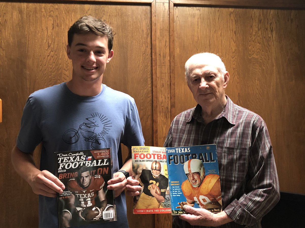 SummerGault's tweet photo. @BrantGault Pretty cool when you and your grandfather are both in Texas football magazines for your respective times of play! Go get’em buddy, Brant Gault, Boerne Champion 2020 &amp; Bill Gault TCU ‘61 #bigshoestofill #trusttheprocess #gaultboys @dctf https://t.co/c98GrZKaNx