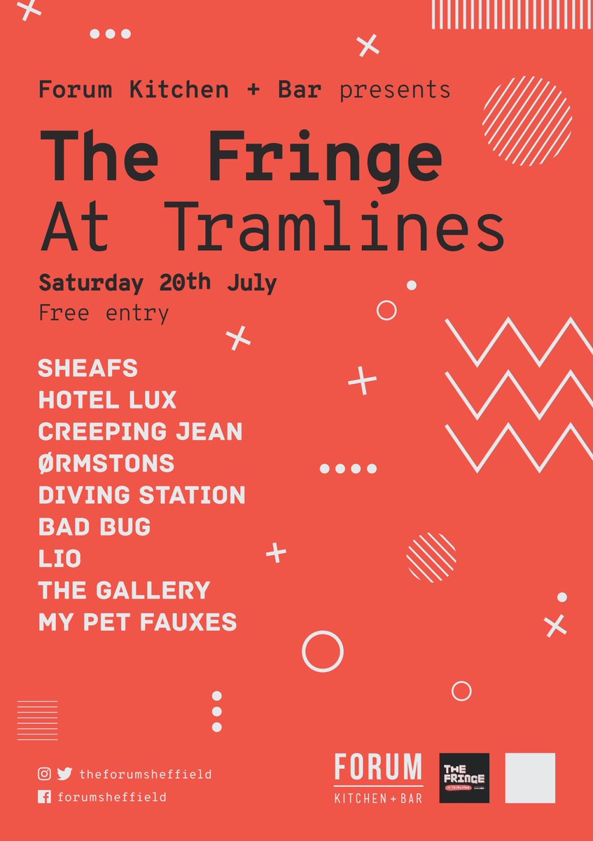 Tramlines tomorrow. Each year you blow our expectations. Let's hope for some more shenanigans. 

We're on at 4pm <a href="/ForumSheffield/">Forum Kitchen + Bar</a>. 

FREE ENTRY. 

📸 - <a href="/EmmaTphotos/">Emma Thompson Photography</a>