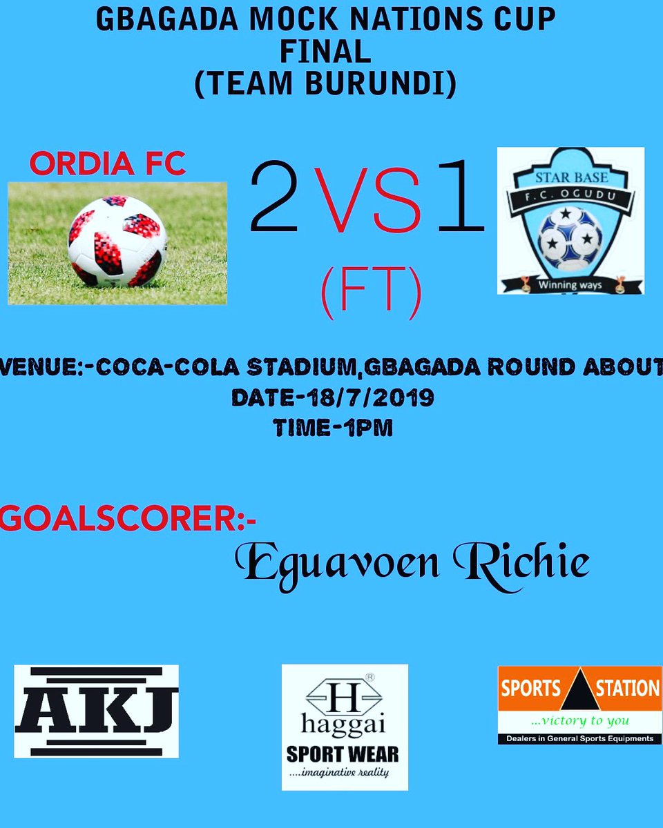 StarbaseFc's tweet photo. Not d result we wanted but in football you win,draw n lose some.We have learnt from this defeat and we are bouncing back soon.A vry big 10k you to you all those that came to support us yesterday and those that have always supported us.God bless u all.
#starbasefc #winningways https://t.co/aWviFP9Z64