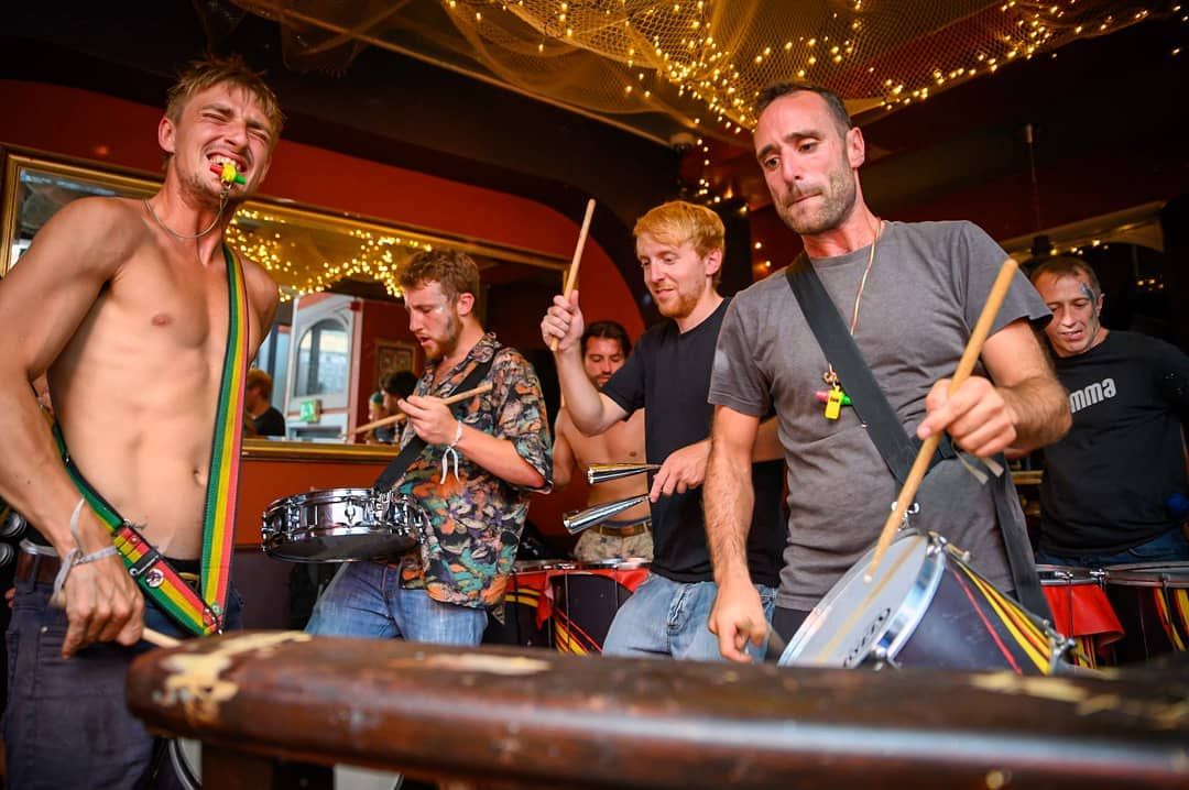 JammaDeSamba's tweet photo. Last Saturday night our awesome Jamma crew brought a carnival atmosphere to No. 51 Stokes Croft for the St Pauls Carnival After Party. Book the band for any party or social occasion – private or public, large or small! enq@bathsamba.co.uk #sambaparty #sambaband @51stokescross https://t.co/sC7wqiGf6K