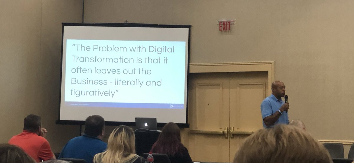 nathaniel_avery's tweet photo. It’s started!  Lots of good info around cloud and business transformation - Ask the right questions and Consider how real people are impacted  #Cumulus2019 https://t.co/wp6d3fvNkP