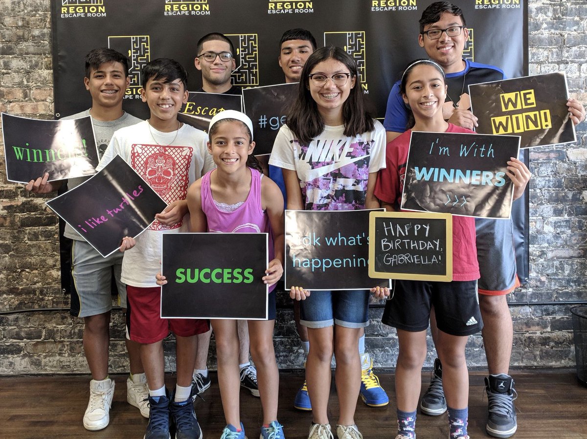 RegionEscape's tweet photo. Happy Birthday, Gabriella! 🎈
Awesome job escaping The Simulation!
#regionescaperoom #teambuilding #Whiting #Region #NWI #Indiana #cityofwhiting #GameMaster #Escape #chicagoland #escaperoom https://t.co/SkOmX8g5J6
