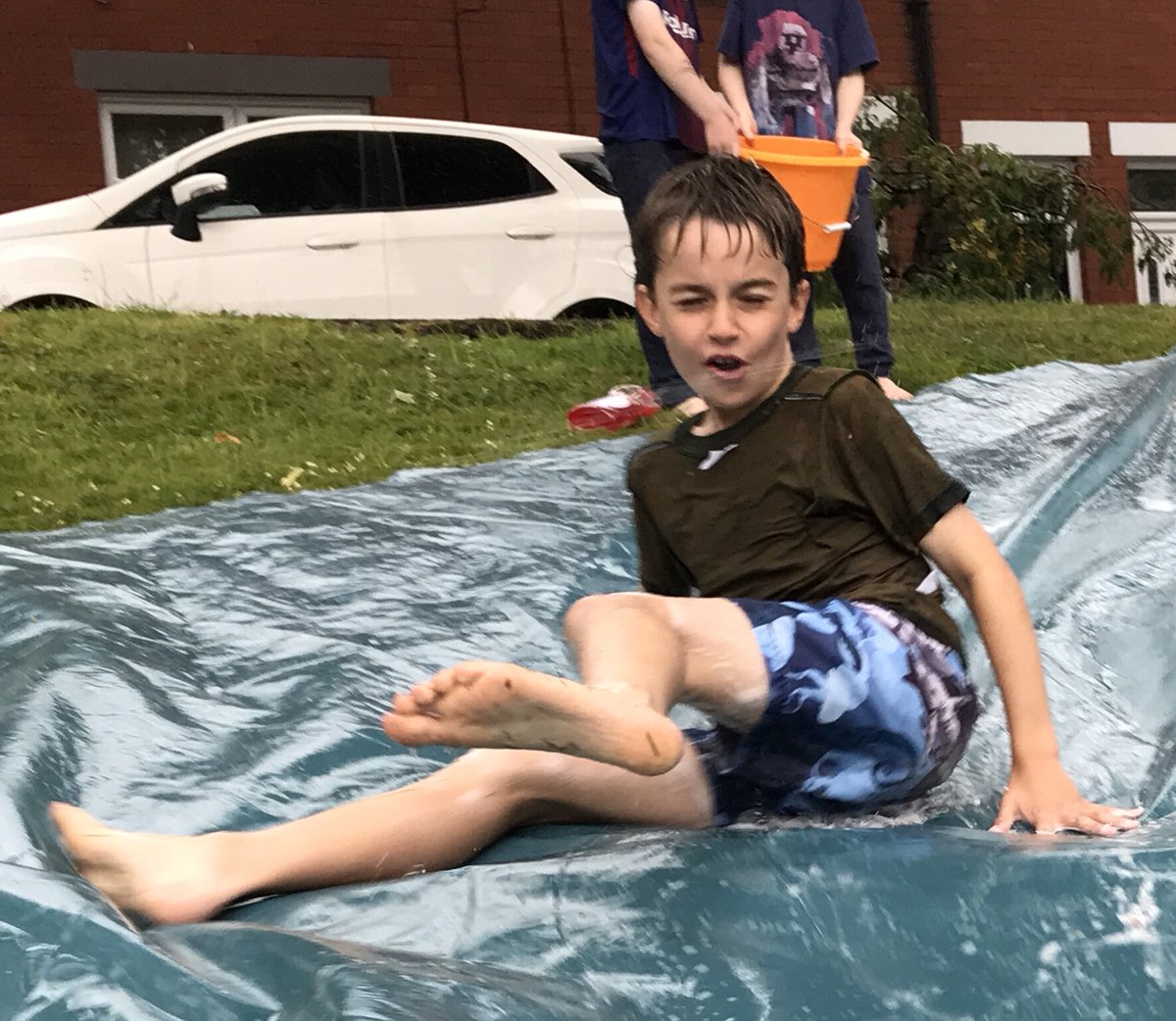 9thRamsbottom's tweet photo. This is 9th Rammy Cubs tonight, splish, splashy, water zappy, slip sliding, mischief making, fun filled, mates played, rain fuelled awesomeness! 
#skillsforlife #team9thrammy #brscouts #cubscouts https://t.co/9PeskQhKUA