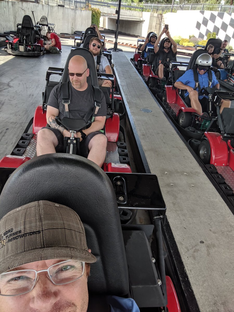 gtrenos's tweet photo. The GTR team takes to the go kart track! Watch out! https://t.co/CYElw4nJoL