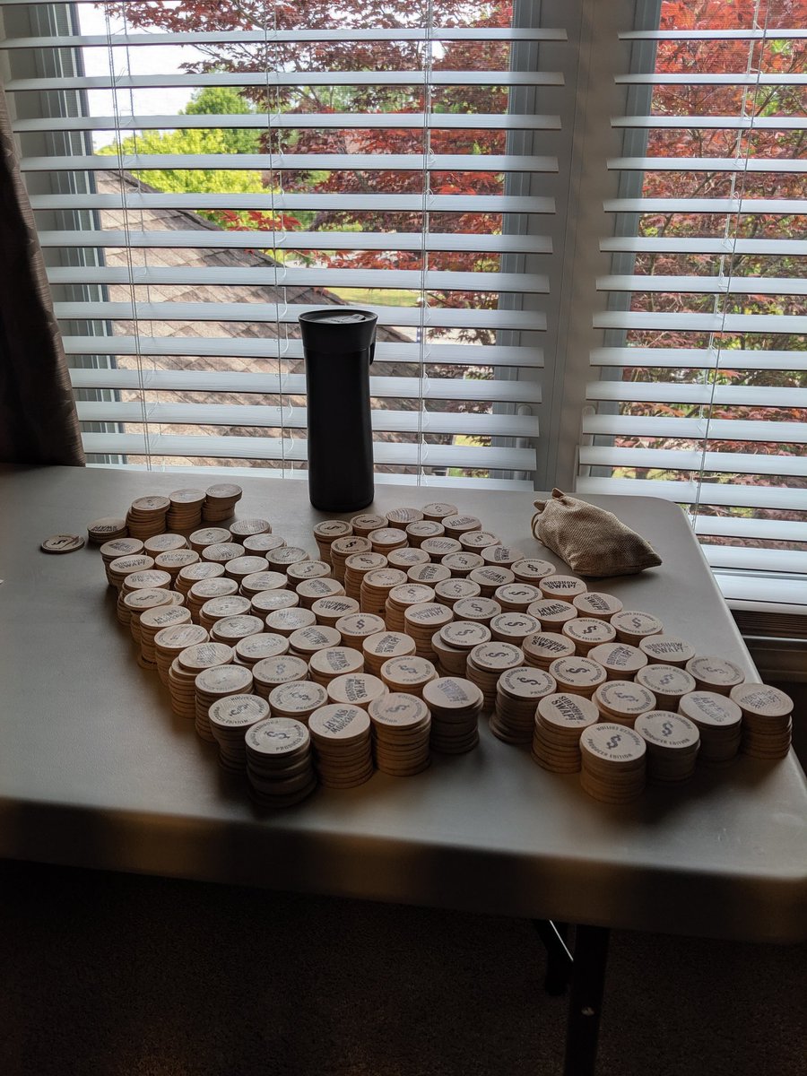 PlayTilMidnight's tweet photo. Producer wooden coins! https://t.co/XvfL2ZW0Db