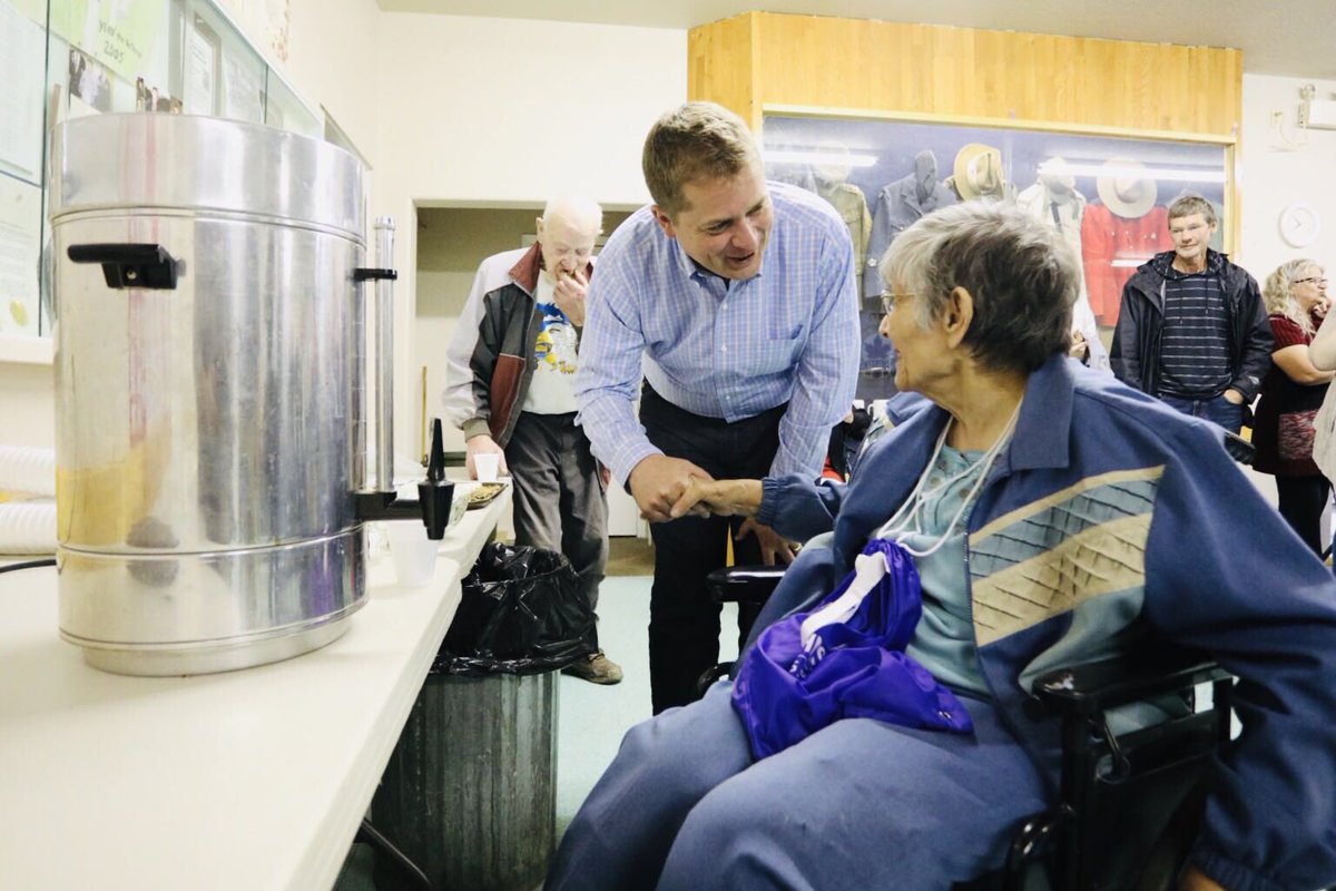 AndrewScheer's tweet photo. So many hard working Canadians are worried about their future - their taxes, the cost of living. I spoke to people in Big River, Saskatchewan & let them know that Canada’s Conservatives put our faith in people, not in government. A Conservative government will help you get ahead. https://t.co/4v6TjuijwM