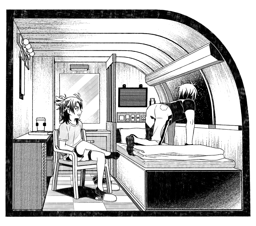 「貞ちゃん！夜景がきれいだよ！」
『おう！みっちゃん！明日も早いからそろそろ寝ようぜ！』
「伽羅ちゃんまだ起きてるかな！？僕UNO持ってきたんだけど！」
『みっちゃん！！おやすみ！！！』 
