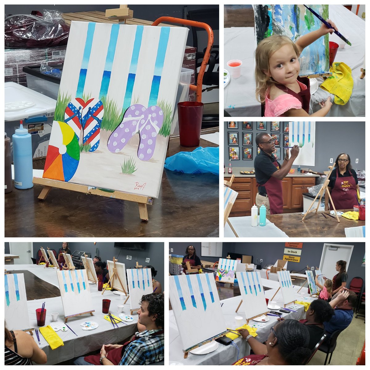 AndraeBailey84's tweet photo. Our First of Many #PaintNight @ #TheWildWest #MyTeamRocks #PositiveWorkEnvironment Food, Beverage &amp; painting! @OrrinBurkett @thd0063 #Family a great time is being had by all. https://t.co/W2QeyfOocp