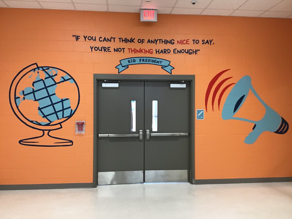 ArtWithWithers's tweet photo. I spent a few days this summer painting murals ⁦⁦⁦⁦@AFMSChargers⁩ ! Admin picked two wonderful quotes that will motivate and inspire our students! 🎨❤️🎨💙#CreatingOurCavalry ⁦⁦@AFMSPTSA⁩ https://t.co/YrpeOaQJm2