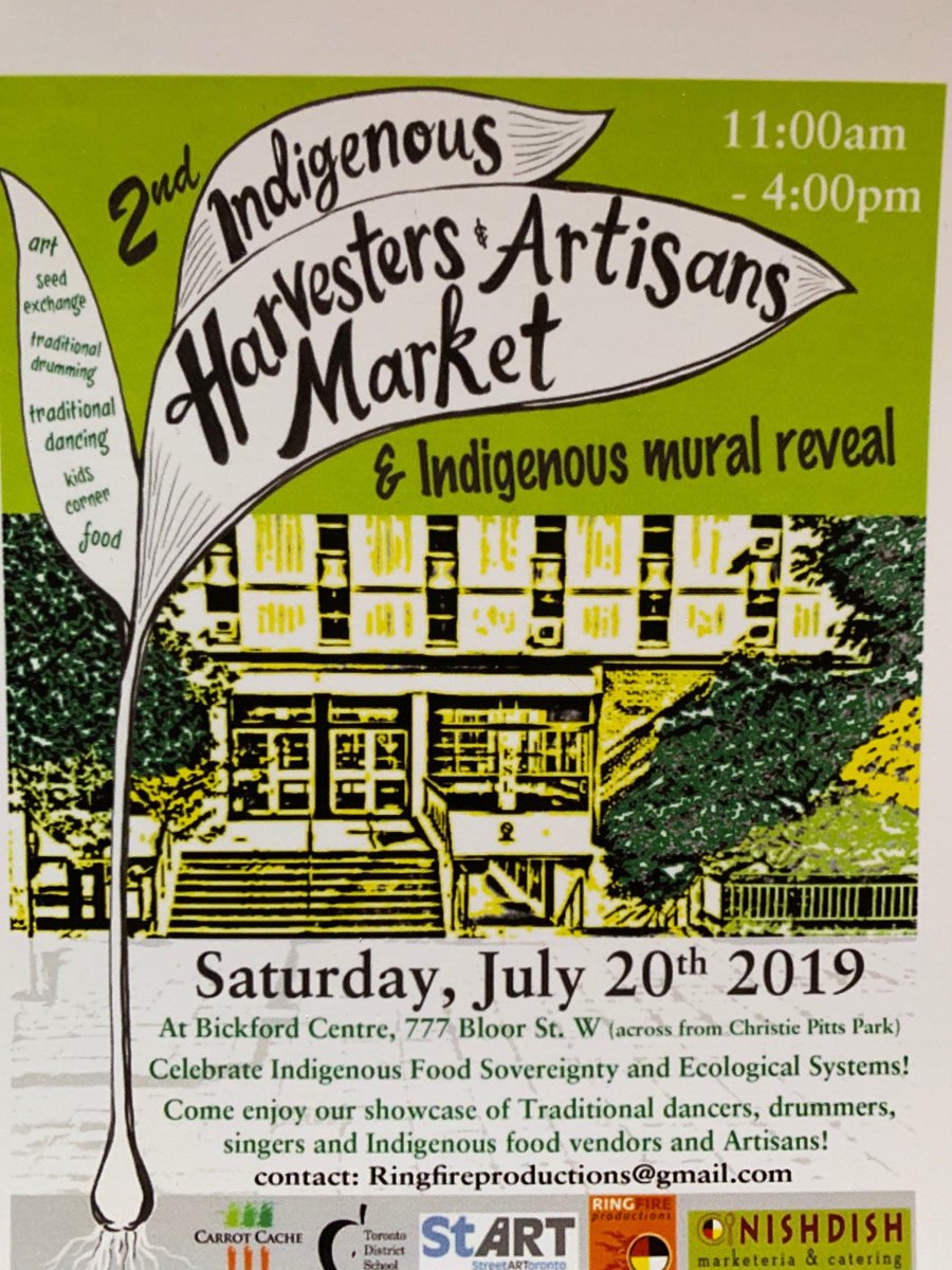 Come check out the Indigenous Harvesters and Artisans Market tomorrow in Toronto! There will be Traditional dancers, drummers, singers and Indigenous food vendors and artisans! #IndigenousFoodSovereignty #foodsovereignty #Indigenous #culture