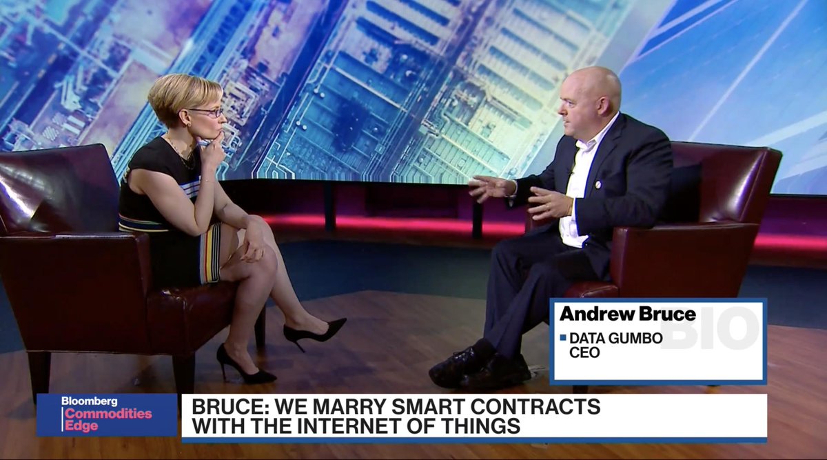 DataGumbo's tweet photo. Our CEO @AndrewBruce talks with @AlixSteele @BloombergTV about automating contract execution in the oil industry with the Data Gumbo blockchain.  

https://t.co/XNq5AvV5di

#datagumbo #smartcontract #blockchain #bloombergtv https://t.co/g7gdoa6vfh