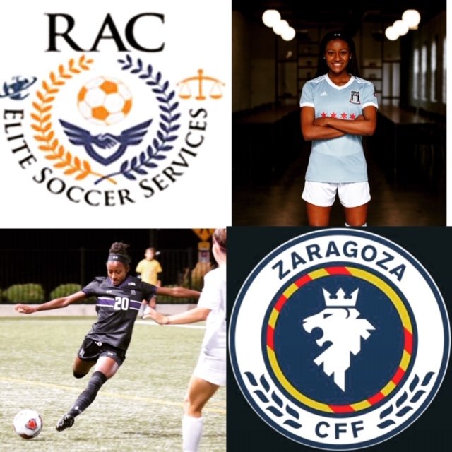 RACEliteSoccer1's tweet photo. Congratulations to #NikiaSmith, a prolific attacking outside back from @NUWSoccer, who signed her first professional contract with Zaragoza CFF, a team in the new, highly competitive Segunda División Pro. Best of Luck!! #RACEliteSoccerServicesFamily, #firstprocontract https://t.co/FRll7dlI4x