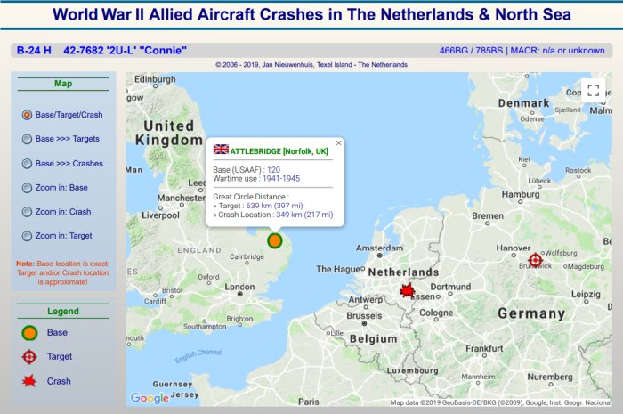 AirWarWW2's tweet photo. Database update: Added B-24 42-7682 [466BG/785BS]; Belly-landed 31-Mar-1945 on a field just N of Stevensbeek [Noord-Brabant], Holland; Crew 10 RTD (#USAAF). See for more details https://t.co/EUnJoRBtm3 #WW2 #airwar #luchtoorlog #Attlebridge https://t.co/SmRSrQJsPe
