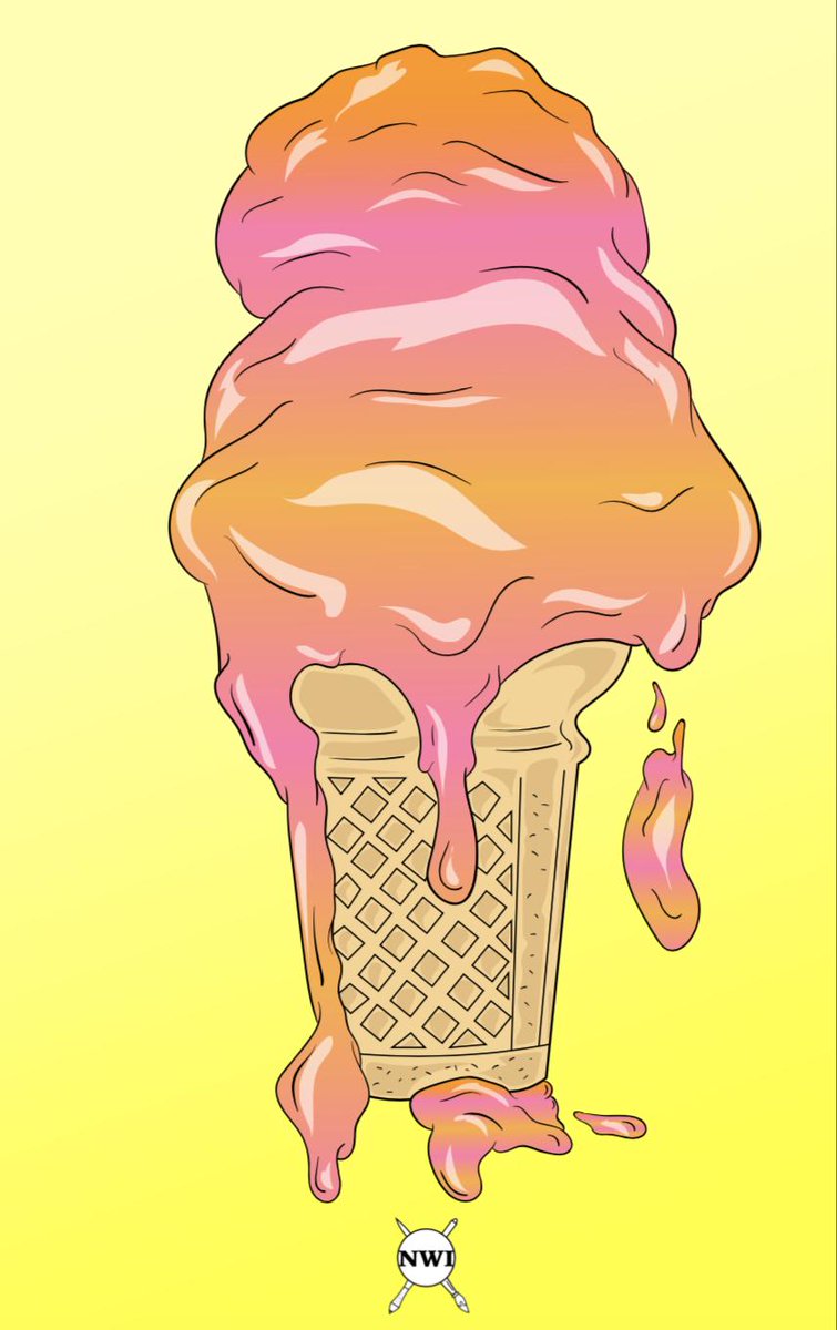 Fun illustration of melting Ice Cream. 
@artsy @DeviantArt @Adobe @Illustrator @wacom @benandjerrys @HaagenDazs_US @ColdStone @BaskinRobbins
#adobeillustrator #digitalart #vectorart #icecreamart #summertime #icecream #nasty_wit_it