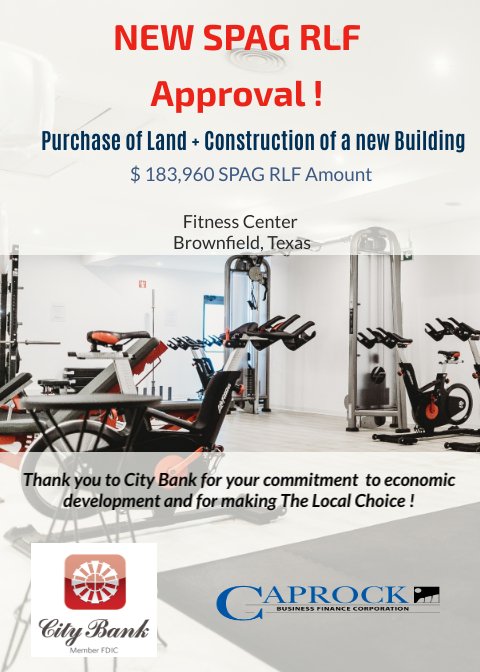 SPAG_TX's tweet photo. Another SPAG RLF Loan approved through the #SPAGRevolver! Thanks to @MyCityBank for partnering with us to support #economicdevelopment in Brownfield, Texas ! https://t.co/AcoeTO1SUN