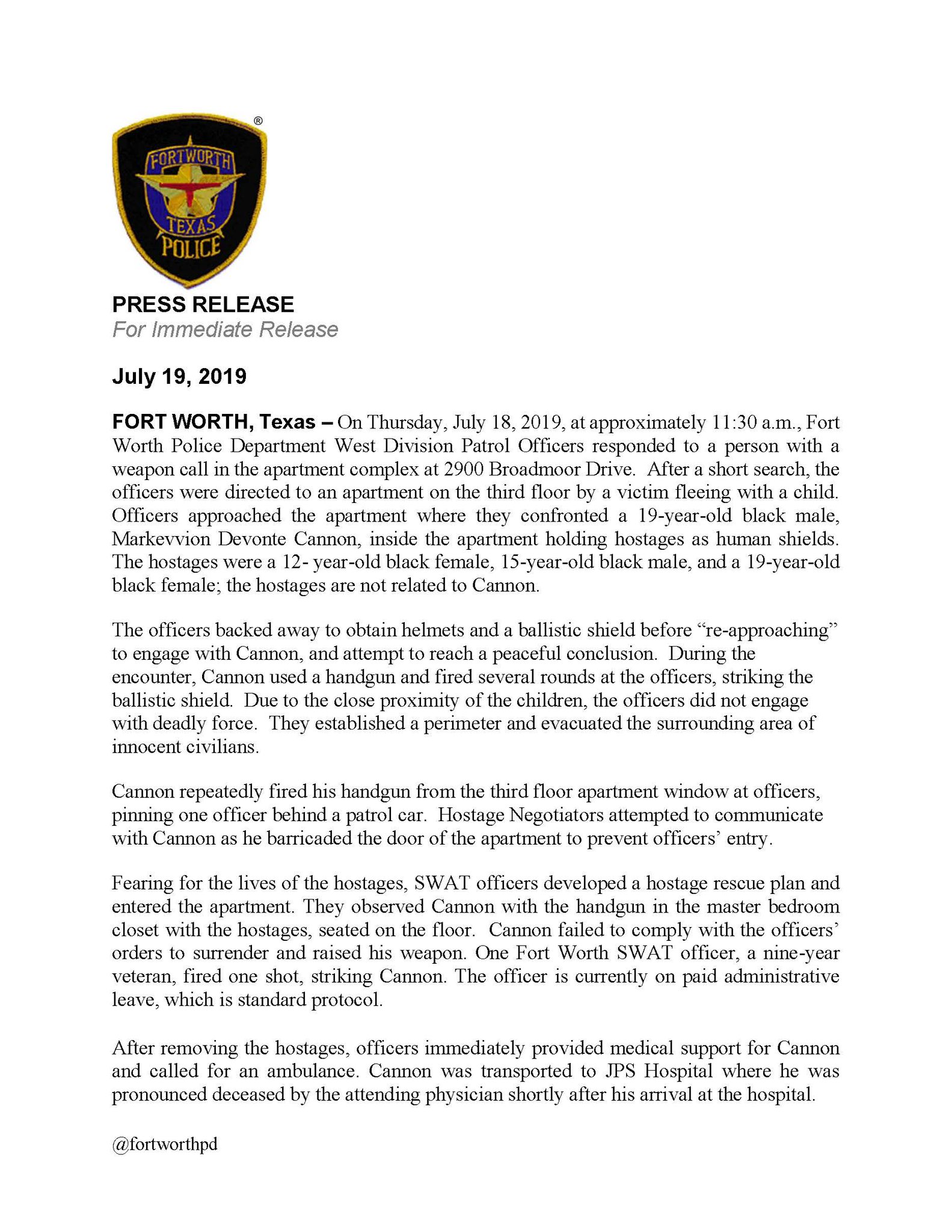 Fort Worth Police Newsrelease 2900 Broadmoor Drive Shooting Fort Worth Police Newsrelease 2900 Broadmoor Drive Shooting