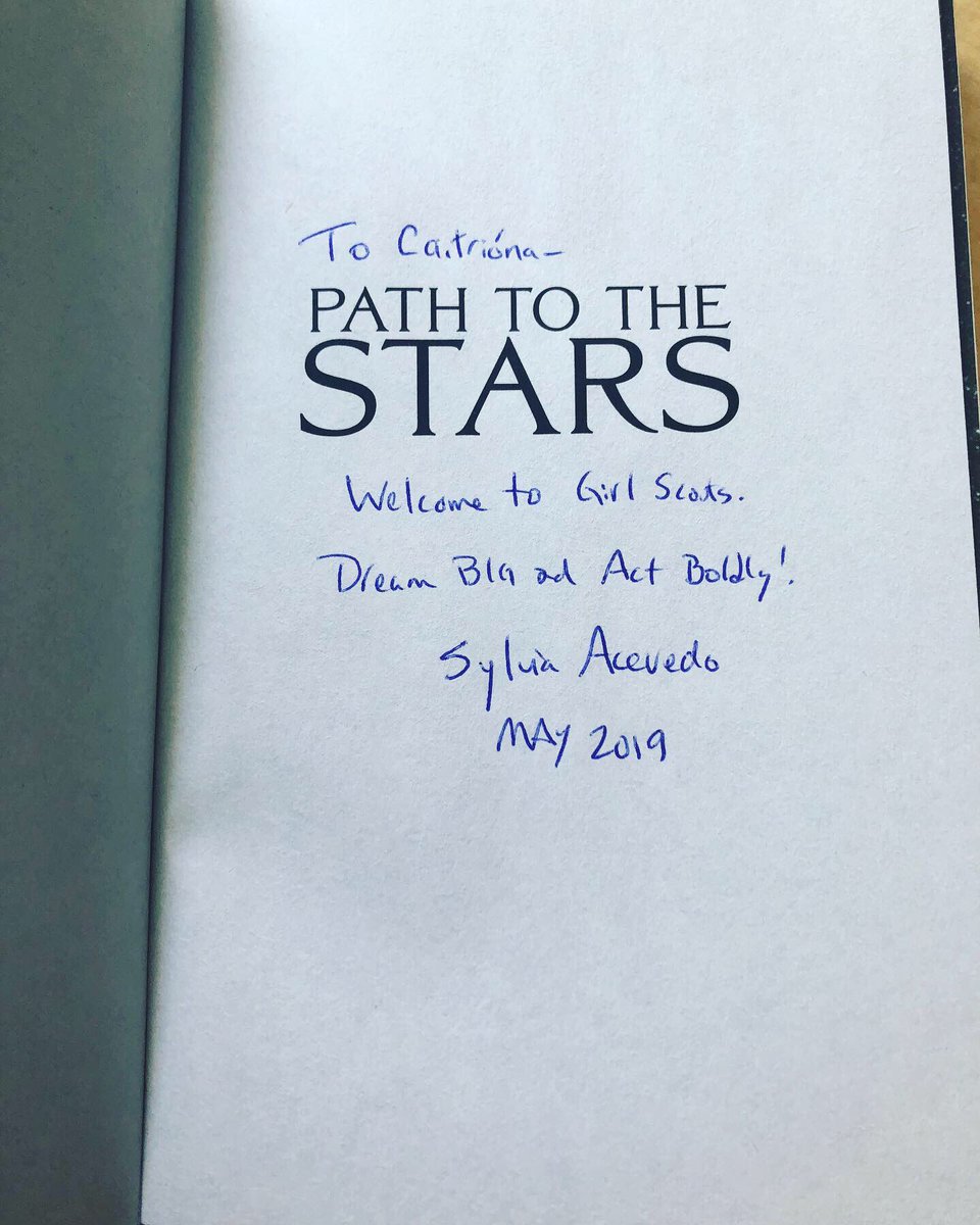 caitrionataylor's tweet photo. It’s a “dream big and act boldly” type of Friday afternoon...thank you @SylviaAcevedo for the book and for the inspiration to change the world! ☄️🌟💫📗🤔🤩💚🙏🏻 #girlscouts #readthanact #nolimit #pathtothestars #dreambig #actboldly #Apollo50th #Apollo11 #Apollo11at50 https://t.co/ZJW0AgXyZo