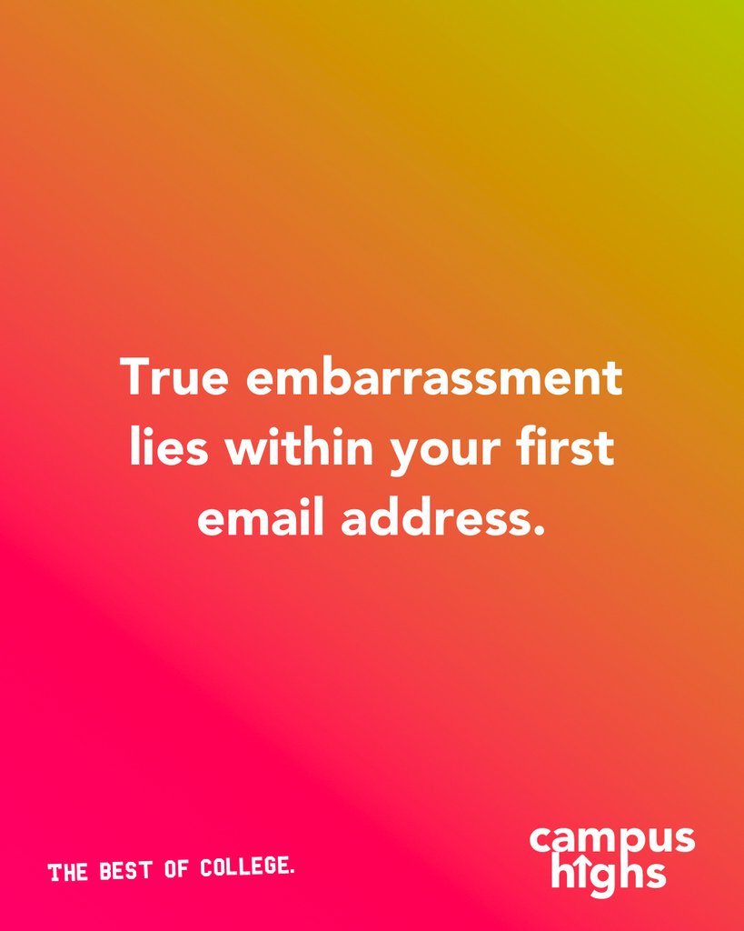 campushighs's tweet image. Word!
#campushighs #embarrassing #soembarrasing #embarrassment #childhood #childhoodmemories #email #emailadress #collegelife #unilife #collegememes #studentproblems #funny #funnymemes #fratlife #fraternity #sorority #university #ilovecollege #college #studytips #unilife📚