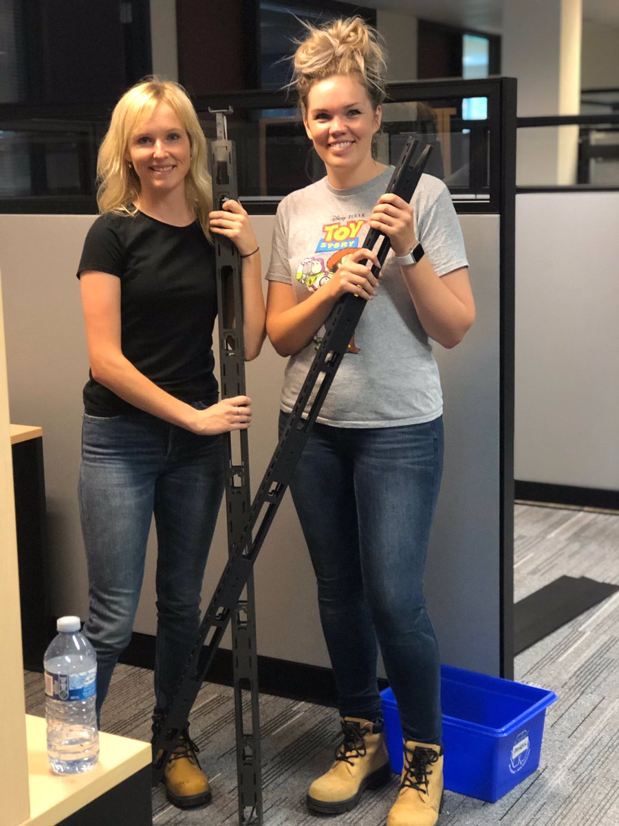 stacie_tasker's tweet photo. Traded in our high heels for steeltoed boots! Helping our installation crew with a @Steelcase Answer installation today. 

@BrantBasics https://t.co/ouE562fnnu