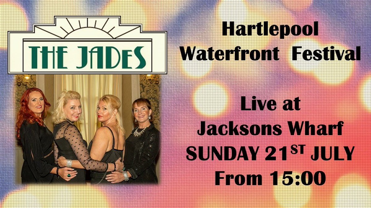 TheJADeS4's tweet photo. Catch us this weekend at Jacksons Wharf at Hartlepool Waterfront Festival @Love_Hartlepool

#lovehartlepool #festival #waterfront #thejades #livemusic #summertime https://t.co/VVjr2KnByo
