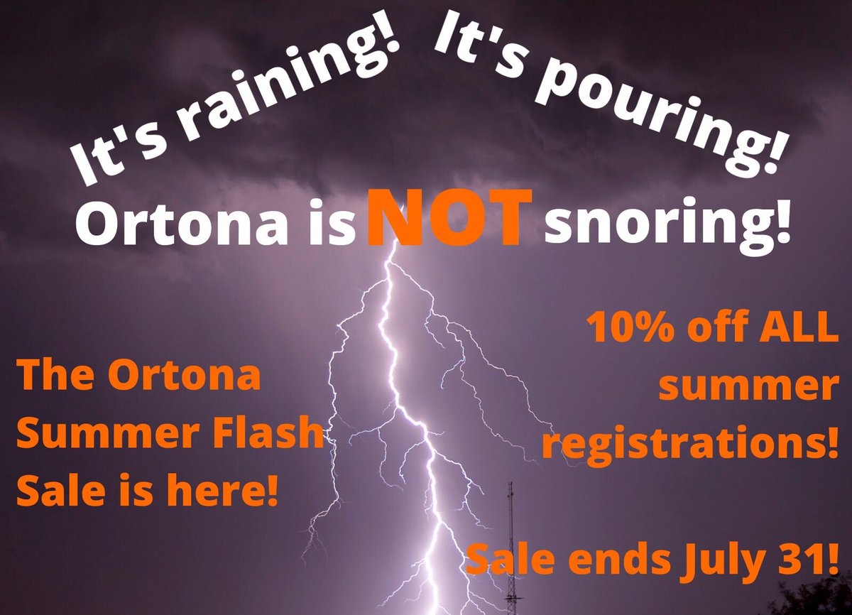 The Ortona Summer Flash Sale is here!!! Act quickly to get 10% off of summer registrations!
.
.
.
#ortonagymnastics #OGC #summer #summercamps #tenpercentoff